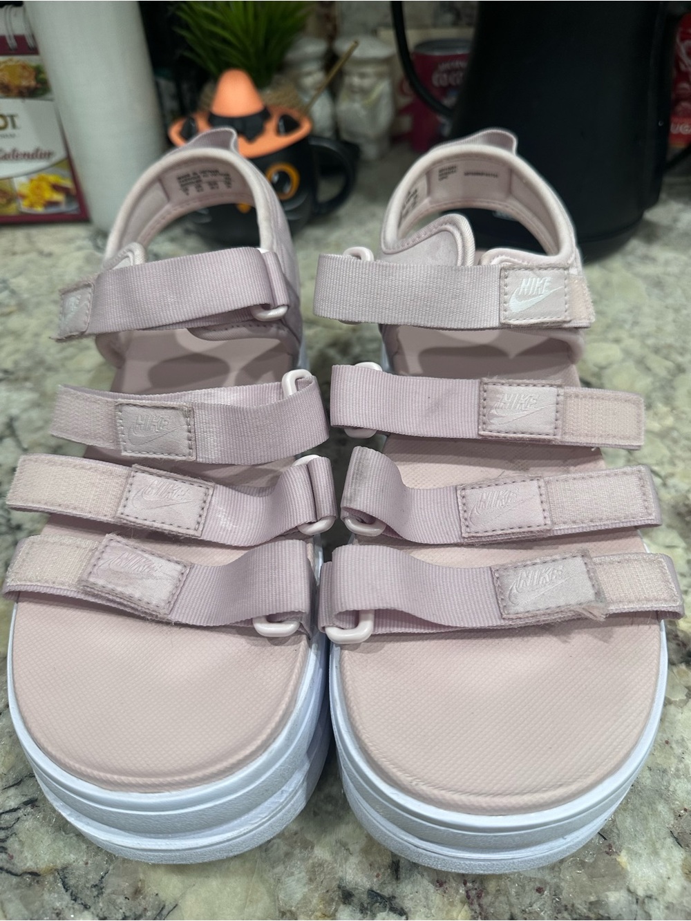 Nike  Light Pink Triple-Strap Sport Sandals